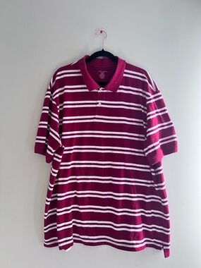 Men's Striped Maroon Polo Shirt